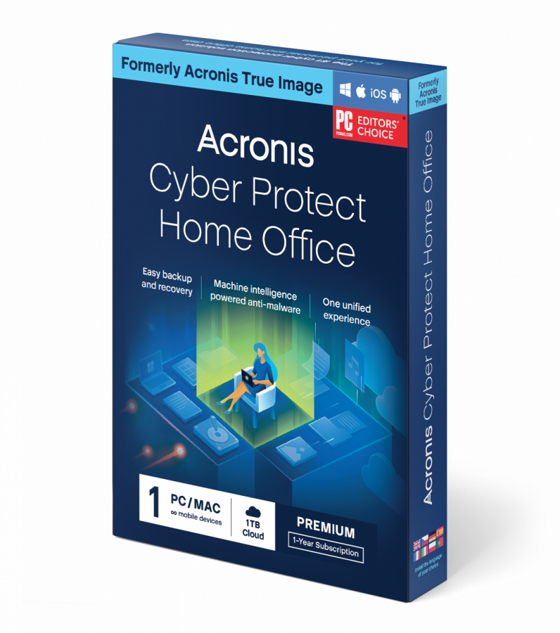 Acronis Cyber Protect Home Office Premium, předplatné na 1 rok, 1 zařízení pro Windows + 1 TB Acronis Cloud Storage