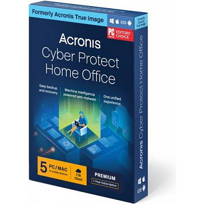 Acronis Cyber Protect Home Office Premium, předplatné na 1 rok, 5 zařízení pro MAC + 1 TB Acronis Cloud Storage