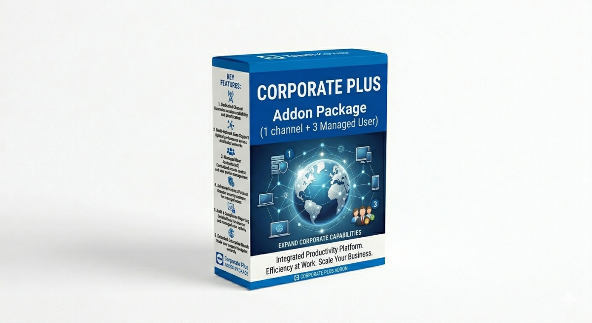 Corporate Plus Addon Package pro 1 současné připojení a 3 uživatele