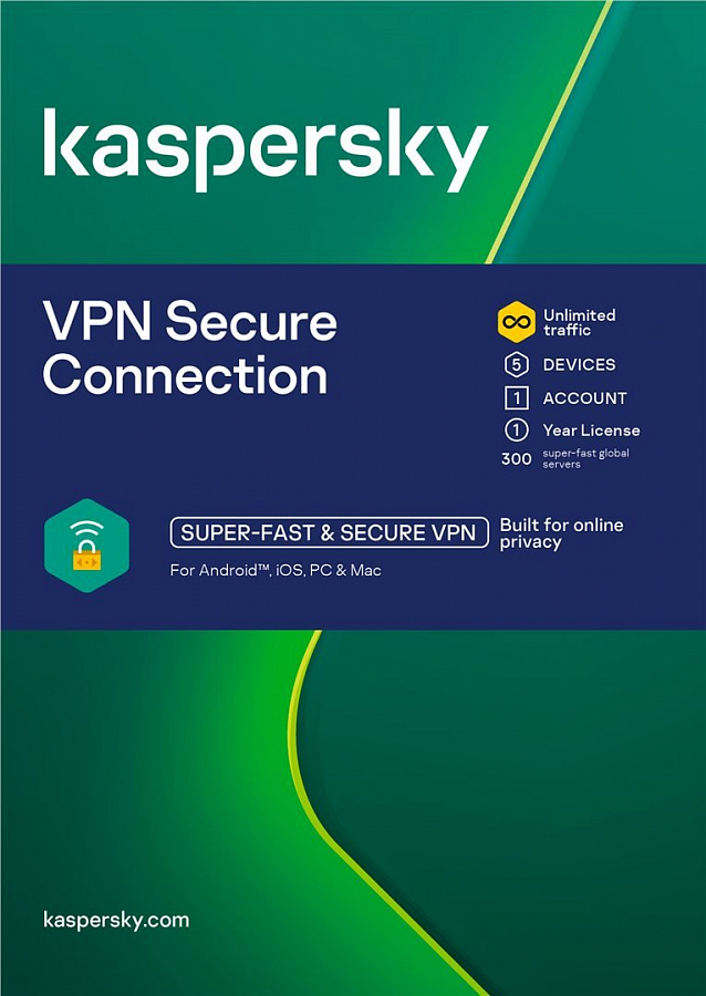 Kaspersky Secure Connection 5x 1 uživatel 1 rok pro Mac a Iphone